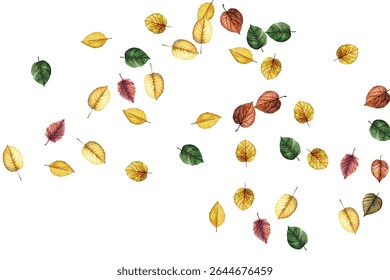 Beautiful illustration of autumn leaves in vibrant shades, perfect for seasonal designs, nature-themed projects, and artistic backgrounds. Add a touch of natural beauty and elegance to your work.