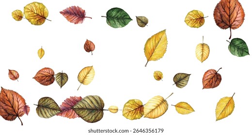 Beautiful illustration of autumn leaves in vibrant shades, perfect for seasonal designs, nature-themed projects, and artistic backgrounds. Add a touch of natural beauty and elegance to your work.