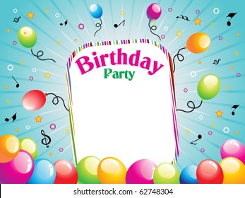 beautiful illustration for birthday party