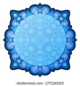 Schöne Illustration mit blauem abstraktem Muster einzeln auf weißem Hintergrund mit Kopienraum