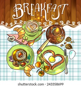 beautiful illustration  breakfast
