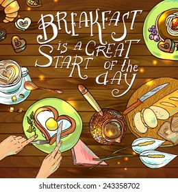 beautiful illustration  breakfast