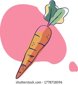 
beautiful illustration with color spot and apple