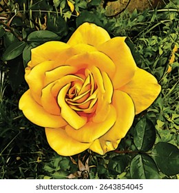 Bela ilustração de uma flor no gramado