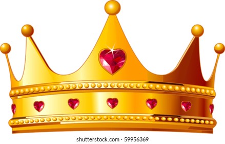 Beautiful illustration of a gold kings crown