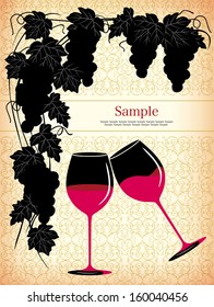 A beautiful illustration of grape and wine