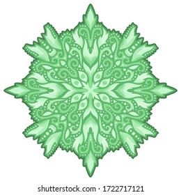 Beautiful illustration with green abstract pattern isolated on the white background