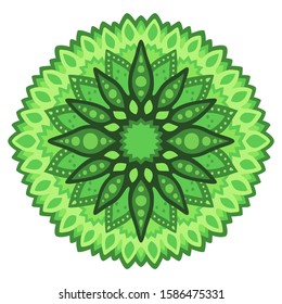 Beautiful illustration with green abstract single pattern isolated on white background