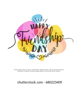 Beautiful Illustration Of Happy Friendship Day,Decorated Greeting Card Design. 