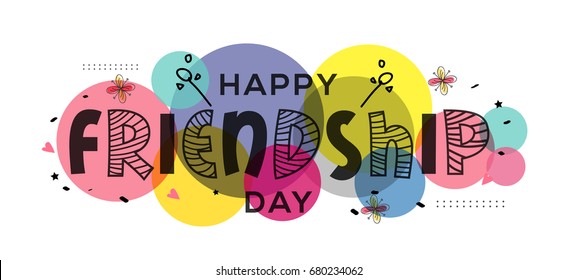 Beautiful Illustration Of Happy Friendship Day,Decorated Greeting Card Design. 