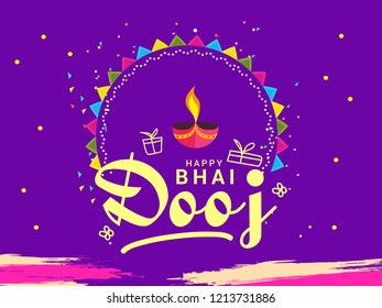 Beautiful illustration for indian festival of happy bhai dooj celebration. Beautiful illustration for indian festival of happy bhai dooj celebration.