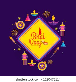 Beautiful illustration for indian festival of happy bhai dooj celebration. Beautiful illustration for indian festival of happy bhai dooj celebration.