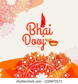 Beautiful illustration for indian festival of happy bhai dooj celebration.