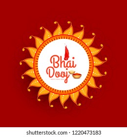 Beautiful illustration for indian festival of happy bhai dooj celebration.