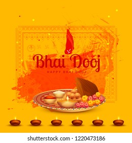 Beautiful illustration for indian festival of happy bhai dooj celebration. Beautiful illustration for indian festival of happy bhai dooj celebration.