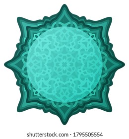 Beautiful illustration with isolated on the white background blue abstract pattern with copy space