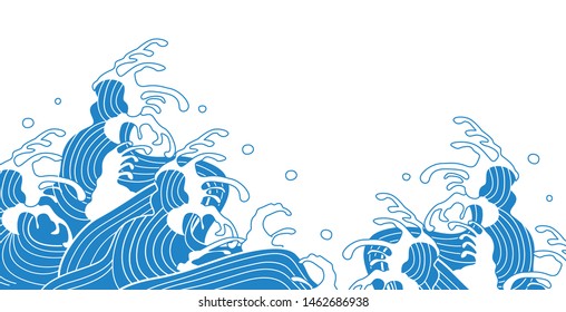 Beautiful illustration of Japanese wave