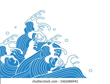 Beautiful illustration of Japanese wave