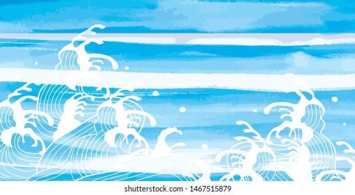 Beautiful illustration of Japanese wave