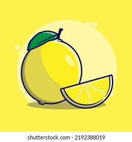 Beautiful Illustration of Lemon with Slice