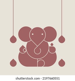 beautiful illustration of lord Ganesha in minimal form