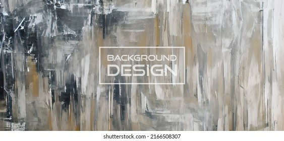 Beautiful illustration with minimalist wall abstract painting. Elegant interior texture. Art design. Vector drawing. Invitation card design. Horizontal banner.