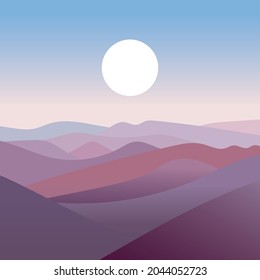 Hermosa ilustración de una cordillera 