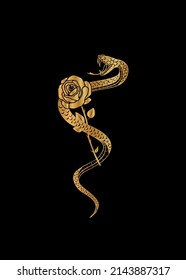 
Beautiful illustration on the theme of animals with a beautiful snake and rose.
