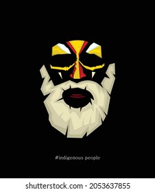 Beautiful illustration on the theme of indigenous peoples of Australia and America