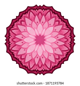 Beautiful illustration with pink floral pattern isolated on the white background