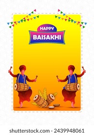 Beautiful Illustration of Punjabi Festival Happy Baishakhi