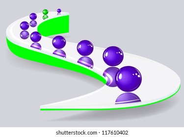 beautiful illustration of the road from mirror and colour ball