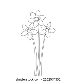 beautiful illustration of stroke line art flower coloring page