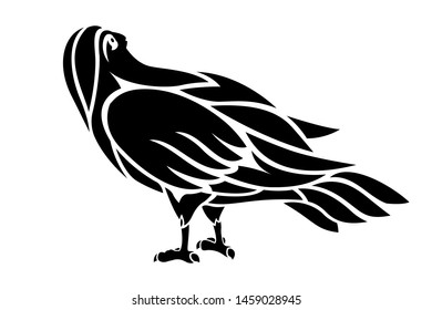 simple black bird tattoo