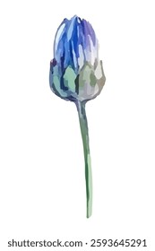 Beautiful  illustration of various blue flowers and buds, perfect for adding a touch of elegance and nature to any design project. Ideal for invitations, greeting cards, and home decor."