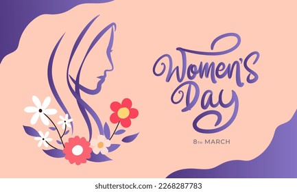 Beautiful illustration women's day flower decorative wishes greeting card