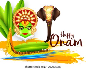 Beautiful Illustration,Greeting,Poster Or Banner Design For Festival Of Onam Celebration.