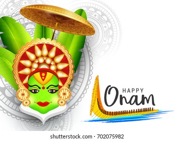 Beautiful Illustration,Greeting,Poster Or Banner Design For Festival Of Onam Celebration.