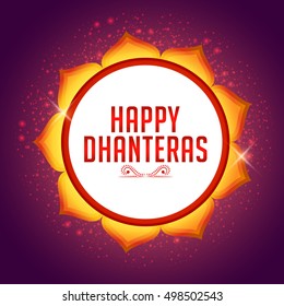 A beautiful illustration,poster or banne of indian dhanteras diwali festival celebration background.Happy dhanteras