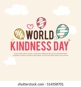 A beautiful illustration,poster or banner of world kindness day.