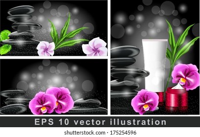 Beautiful illustrations on spa