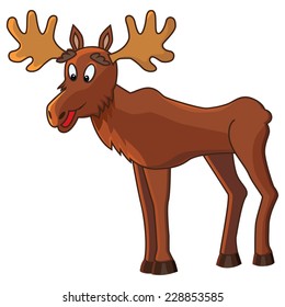 beautiful image of isolated funny moose character