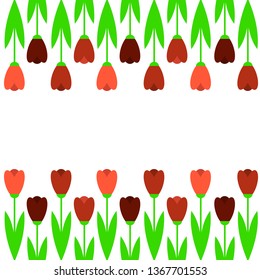 beautiful image of red tulips on a white background, place under the text frame