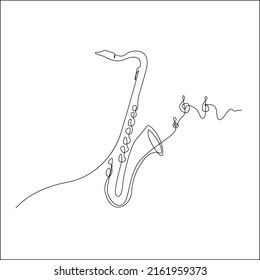 Schönes Bild Saxophone Vektorgrafik 1 Linie Stroke