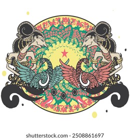 bela imagem da princesa gêmea dewi shinta em vintage cores estilo