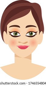 beautiful Indian / Asian female face on white background 