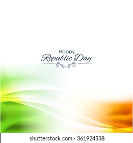 Beautiful Indian flag color themed illustration for republic day india, illustration for 26 january.