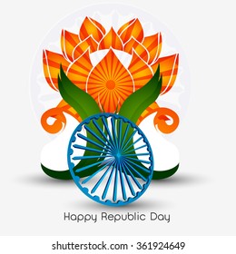 Beautiful Indian flag color themed illustration for republic day india, illustration for 26 january.