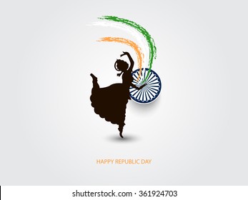 Beautiful Indian flag color themed illustration for republic day india, illustration for 26 january.
