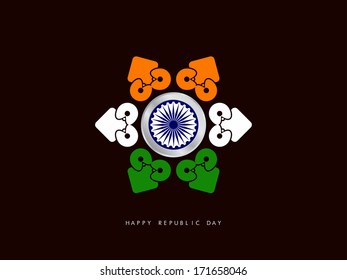 Beautiful Indian flag theme design element on dark brown color background. vector illustration